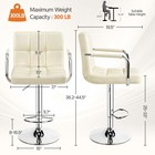 2pcs Swivel Chairs Adjustable Bar Stools Kitchen Chairs Bar Counter  Beige