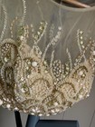 Beaded Sequin Pearl Embellished Illusion Neck Crop Top