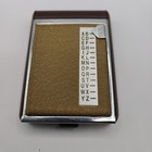Vintage Mini Index A-z Flip Open Telephone Address Book Brown Tan Chrome Unused