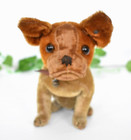 Antique 1930s Brown Steiff Bully Bulldog 6  Mohair Vintage Pre War Button Dog