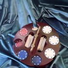 Vintage Bakelite Poker Chip   Playing Card Caddy Rack Tray With Handle
