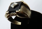 Vintage 10k Yellow Gold Mens Black Onyx Ring Size 9