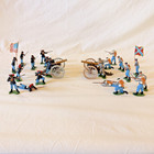 Vintage 1971 Britains Deetail Confederate   Union Infantry W  Cannons Lot Of 22
