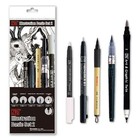Inktober Pen Set For Illustration  Manga  Lettering   Calligraphy - 5 Pcs  Japan