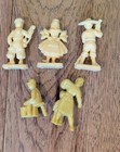 Vintage 1950s Celluloid Cracker Jack Toy   Cereal Prize World Figurines Lot Of 5
