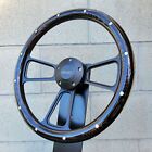 14  Black Billet Steering Wheel Dark Burnt Pine Aluminum Rivets Gmc Modern Logo