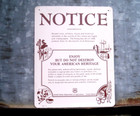 Vintage Metal Sign Forest Service Notice Do Not Destroy Your American Heritage