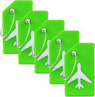 5 Pack Silicone Luggage Tags For Suitcases Travel Bag Id Labels Green
