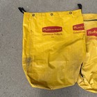  4  Rubbermaid Commercial 6183 Zippered Yellow Vinyl Cleaning Cart Bag