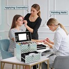 Extra Large Makeup Organizer Case Cosmetic Box Storage Watery Blue