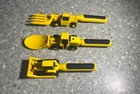 Yellow Creatively Konstruction Eating Utensils Machine robot Like 3 Piece Set
