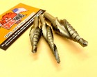 3 Pc Step Drill Bit Set Cobalt M42 Spiral Flute Drill Hog   Lifetime Warranty