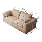 2-seater Loveseat Sofa Cloud Couch With Pillow No Assembly For Living Room Khaki
