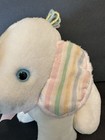 Plush Eden Elephant Musical Wind Up Pastel Striped Ears Vintage