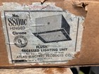 Vintage Atlas Mcm Square Ceiling Light Fixture Chrome Textured Glass Nos