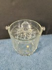 Vintage Italian Leaded Crystal Glass Ice Bucket With Silver Handle Barware 5 