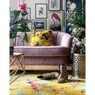 Tufted Trees Bird Yellow Rug Hand Tufted Rug Tufted Wool Rug Hand Tuft Rug