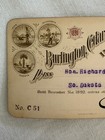 1890 Burlington  Cedar Rapids   Northern Railway Senator   s Pass