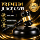 Classic Black Wooden Gavel Set Judge Auction Hammer With Sound Block Base Decor