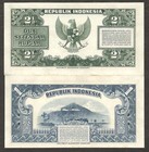 Full Set 2 Pcs Indonesia 1   2 1 2 Rupiah Rice Terrace P-40 41 1953 Unc