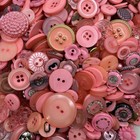 Incredible Mixed Lot Dyed Pink Premium Buttons All Sizes For Embellishments