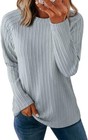 Womens Long Sleeve Lightweight Shirts Fall Trendy Tops Crewneck Casual Knit Tee