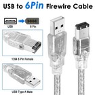 Firewire To Usb Adapter Cable 6-pin Ieee 1394 Male To Usb 2 0 Male Converter    