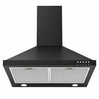 30-inch Matte Black Wall Mount Chimney Range Hood 400 Cfm 3-speed Led Lights