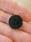 Rare Antique Georgian Victorian 14k Jet Clock Watch Fob Mourning Jewelry Pendant