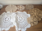 Bundle Of X7  Tatted Doilies Round Mixed Handmade Lace Vintage Antique Tatting