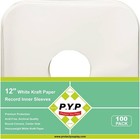 100ct 12-inch Vinyl-record Inner Sleeves - Made From Heavyweight White Kraft    