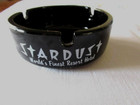 Vtg Stardust Las Vegas Gambling Casino Black Glass Ashtray Euc