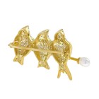 3ct Round Cut Lab Created Diamond Women s Bird Brooch Pin 14k Yellow Gold Finish