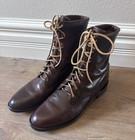 Vintage Justin L0575 Combat Boots Men   s Size 12 A Brown Leather Lace-up 1960s