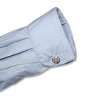 Mens Solid Powder Blue Color Dress Shirt With Convertible Cuffs Sz 17 1 2 34 35