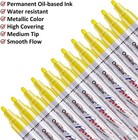 Yellow Paint Pens Markers - 12 Pack Waterproof Oil-based Paint Pen Set Quick Dry