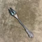 Nils     Johan Sweden Silver Plate Lemon Fork With Floral Design