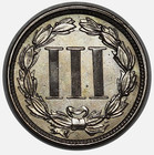 1870 Three Cent Nickel Tough Choice Brilliant Uncirculated    