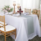 4 Pack Silver Satin Table Runner 12x108  Silk Wedding Banquet Home Decor