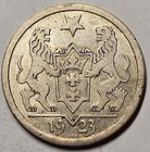 Danzig  2 Gulden  1923  Almost Uncirculated   2411 Ounce Silver  Scarce