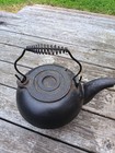 Old Antique Vintage Cast Iron Tea   Water Kettle Black