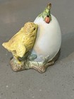 Antique Gebruder Heubach Chick Egg Ladybug Figurine German Porcelain 1910