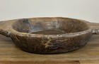 Large Antique Hand Carved Primitive Wood Dough Bread Bowl