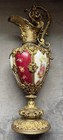 Antique Pair Of Large 19th Century French Porcelain And Gilt Bronze Ewers