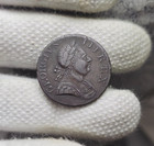 1775 Half Penny Used In American Revolutionary War Era High Grade Colonial Coin