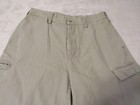 Fa  onnable Mens 100  Cotton Flat Front Belted Cargo Shorts Khakis Tan Size 34