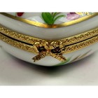 Limoges France Hand-painted Heart Trinket Box With Perfume Bottle     Peint Main