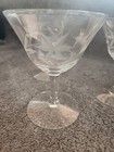 Set Of Three Etched Glass Cocktail Glasses