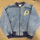 Vintage Redskins Football Denim Jacket Size M Rare 90s