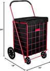 Folding Grocery Basket Cart Shopping Wheel Large Utility Laundry18 x15 x24  bag 